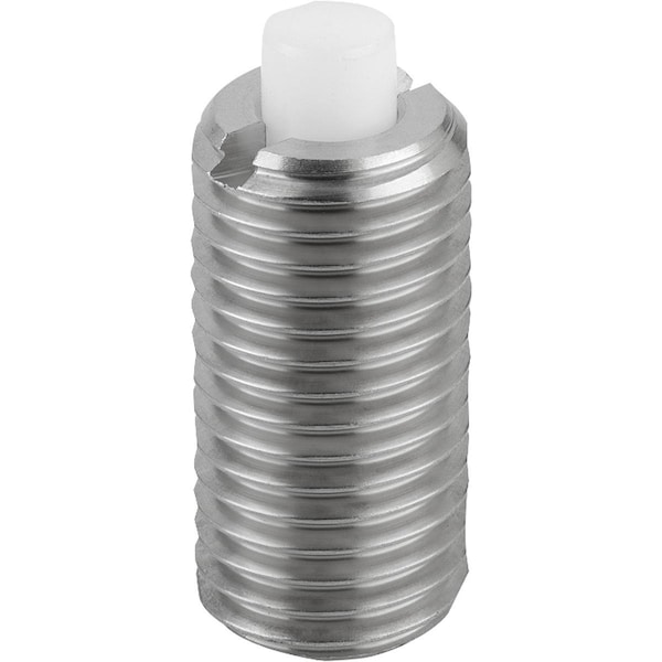 Kipp Spring Plunger Standard Spring Force D=M08 L=22 Stainless Steel, Flat, CompPin Pom, Pu=10